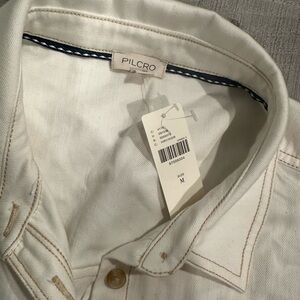 Pilcro Cream Button-Up Shirt